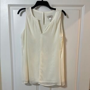 LOFT Cream Blouse with‎ V-Neckline
